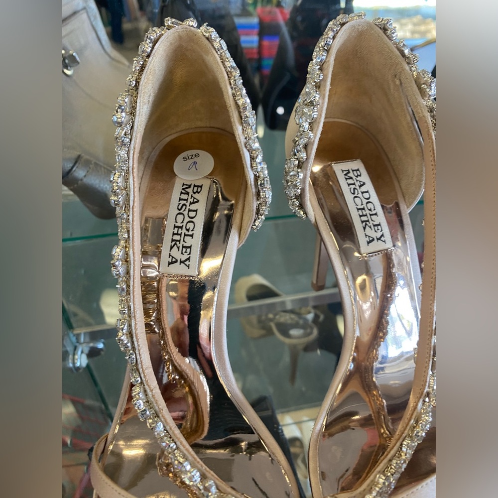 GORGEOUS Womens EUC Badgley Mischka Voletta Crystal Embellished Stiletto Sandals - Picture 10 of 16